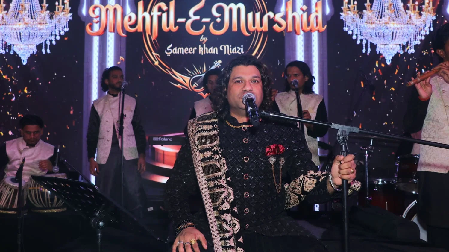 High energy Punjabi and Bollywood live performance by Sameer Khan Niazi and Mehfil-E-Murshid Band at a luxury wedding
